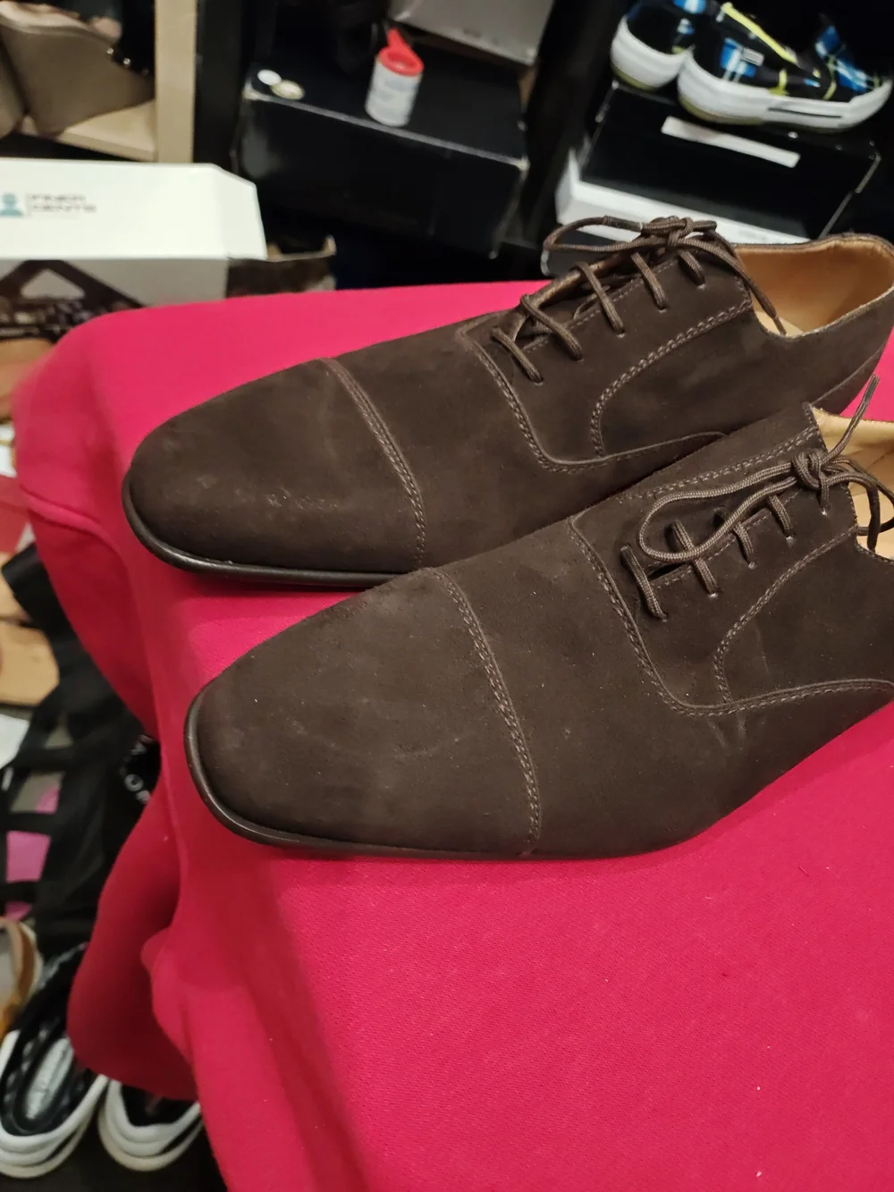 Classic Brown Suede Cap-Toe Oxford Dress Shoes